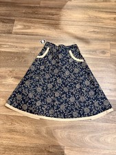 Japanese Apron Ohara Ikebana Indigo Cotton Wrap 2 Pocket Kitchen Garden