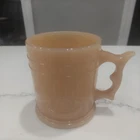 Whataburger Vintage Nickel Coffee Mug Butterscotch Milk Glass