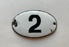Vintage Enamel Porcelain Locker Number 2 Door Sign