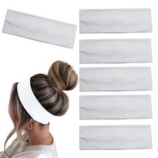 6 PCS White Headbands For Women Cotton Headband Tie Dye Non Slip Stretchy Wrap