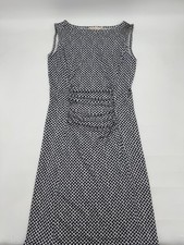 Tory Burch Navy and White Augusta Polka Dot Midi Pencil Dress Size M