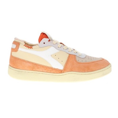 diadora Mi Basket Row Cut Podio Italia Lace Up  Mens Orange Sneakers Casual Shoe