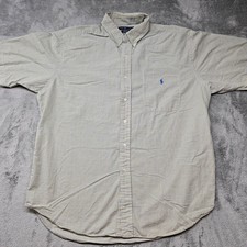 Polo Ralph Lauren Blake Short Sleeve Button Down Shirt Mens XL Yellow Blue Logo