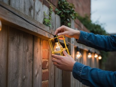 6x Girlande Lichtschützer gelb Birnenkäfig Schutz Baustellenbeleuchtung Lampenkorb