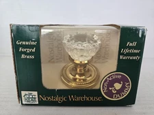 Nostalgic Warehouse Double Dummy Doorknob Round Crystal Knobs Brass FREE SHIP