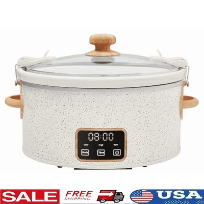 Portable Slow Cooker Digital Control Touchscreen 6QT Locking Lid Dishwasher Safe