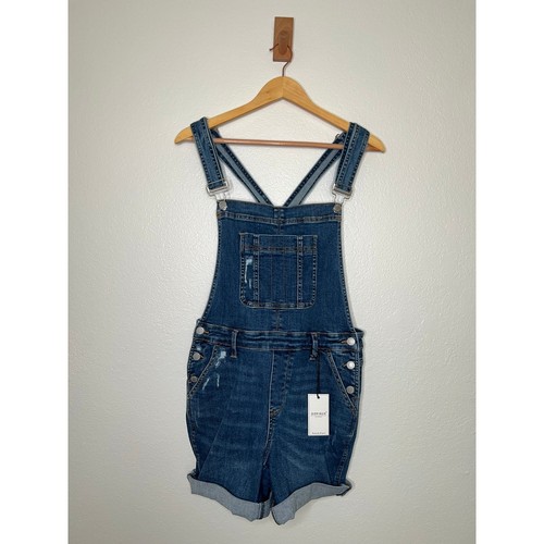 NWT Judy Blue Double Cuff Short Overalls Size Medium