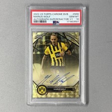 Marketplace image: 2022-23 Topps Chrome BVB Dortmund Marius Wolf Autograph SuperFractor 1/1 PSA 10