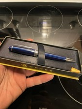 Cross Bailey Ballpoint Pen, Blue Lacquer Chrome, Brand New In Box