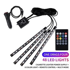 Rgb Led Car Interior Footwell Light Kit Usb 12v Remote App Music Control