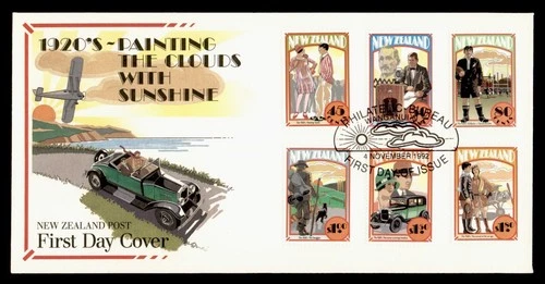 DR WHO 1992 NEW ZEALAND FDC 1920s PAINTING THE CLOUDS WITH SUNSHINE COMBO R38947