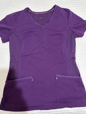 Healing Hands Yoga Scrub Top Purple Small