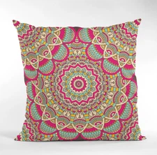 Bohemian Tribal Pillow Cover Ethnic Mandala Design Boho Home Decor 16x16