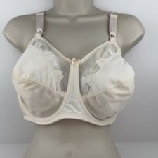 Bali 0180 Flower Full Figure Underwire Bra 40DD Ivory Unlined Support