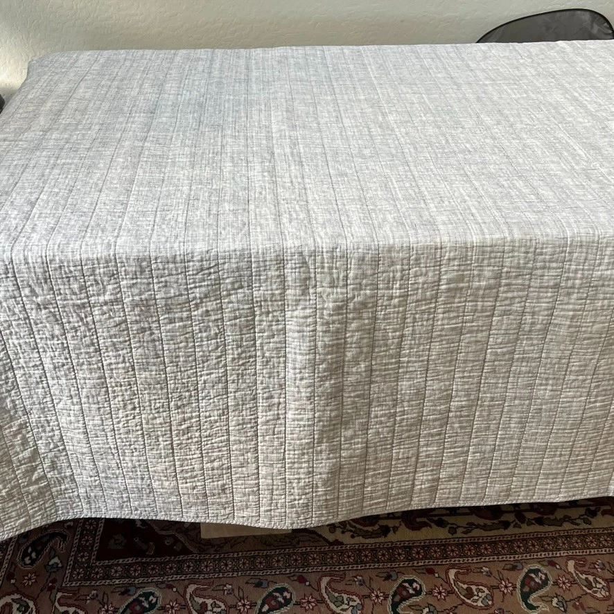 Hearth & Hand Full Queen 88 x 92 in Quilt Cotton Blend Heathered Crosshatch - Image 3 of 4