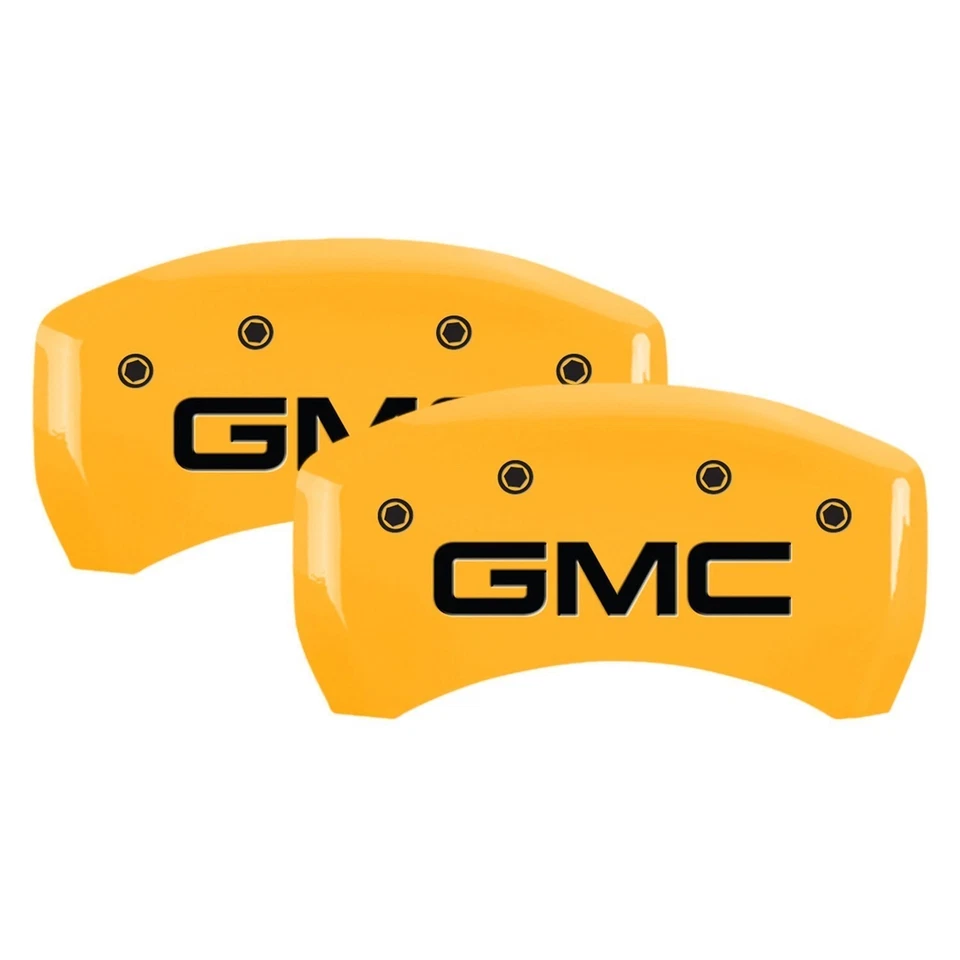 For GMC Yukon XL 21-24 Caliper Covers Gloss Yellow Caliper Covers w GMC Foto 2 de 3