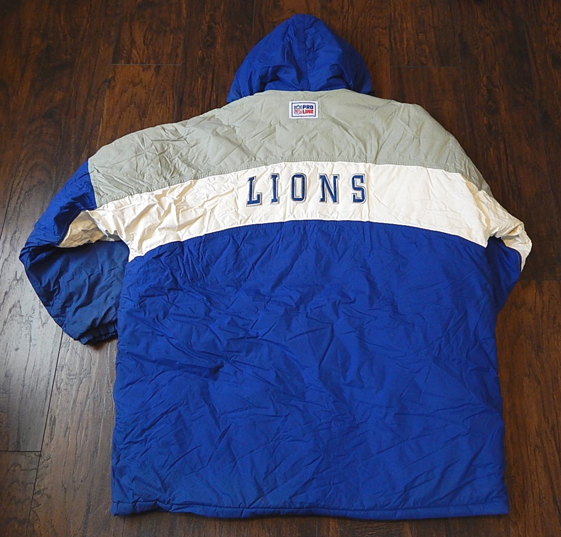 1990's Detroit Lions Reebok NFL Pro Line Vintage Hooded Winter
