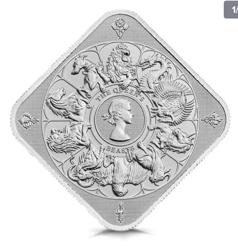 2025 Queen's Beast Completer 1 oz Silver Bullion Bar - The Royal Mint UK