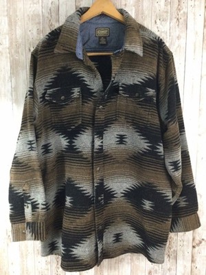 C.E. Schmidt Workwear Men's Button Up Jacket Shirt Wool Blend Southwestern XLT