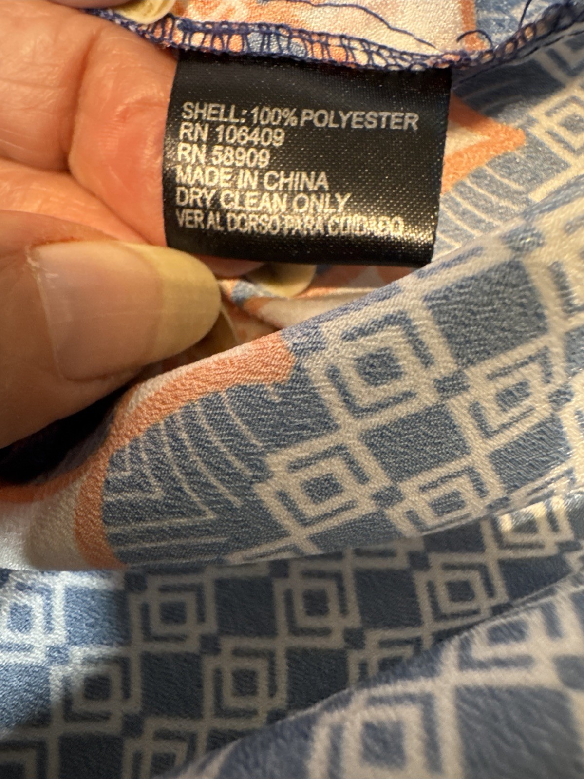 Gianni Bini Colorful Print Faux Wrap Boho Blouse Size Small Hi Low Roll Tab