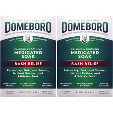 2 Pack Domeboro Soothing Soak Rash Relief Astringent 12 Powder Packets Per Box