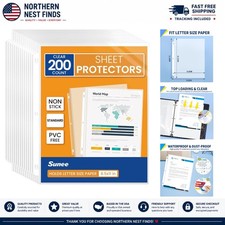 Economical 200-Pack Clear Top Loading Sheet Protectors for Letter Size Documents