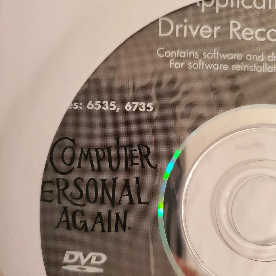 New HP Compaq Windows XP 6535 6735 32-bit App & Driver Recovery DVD 481216-B22 - Image 3 of 4