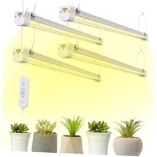 T8 LED Grow Light with Timer, 2FT Full Spectrum, 120W 4 x 30W , 4 4 Pack