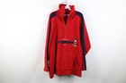 Vintage Disney Womens 5XL Mickey Mouse 1/4 Zip Fleece Hoodie Sweatshirt Red