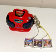 Vtg Three Hit Clips Red Boombox Player Britney Spears NSYNC Radio Tested Works