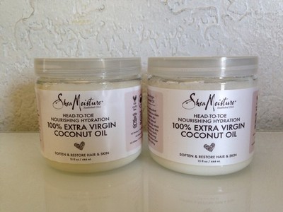 2x Shea Moisture100%Pure Extra Virgin Coconut Oil Soften Hair Skin Hydrates 15oz