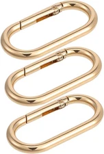 3Pcs Gold Carabiner Clip, Stainless Steel Keychain Oval Spring... 