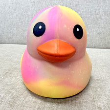 NEW Sunny Days Jumbo Squeezy Duck Tie Dye Squishy Mostly Yellow Pink