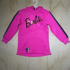 Barbie Girls Fleece Sweater Logo Holographs Barbiecore Girls Size Large 10/12