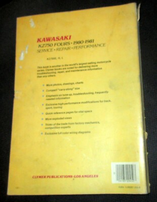 Kawasaki KZ750 Fours Clymer Service Repair Manual 1980-1981 | eBay