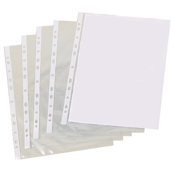 Banner Punched Pockets A4 Open Top Glass Clear 75mu Polyprop Green