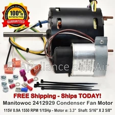 Manitowoc 2412929 115V Fan Motor, Drop-in replacemen, no soldering, Ships TODAY!