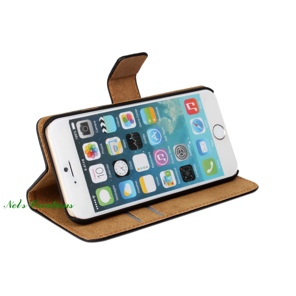 Real Genuine Leather Phone Wallet Case Cover Card Apple IPhone 6 4.7 & Plus 5.5 - Image 3 of 4