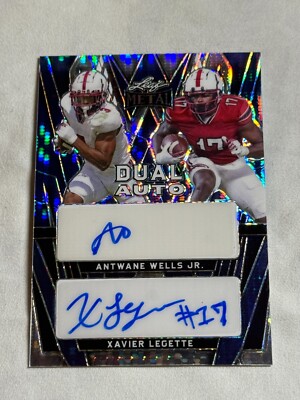 2024 Leaf Metal Dual Blue Pulsar Antwane Wells Jr Xavier Legette Auto /4 USC