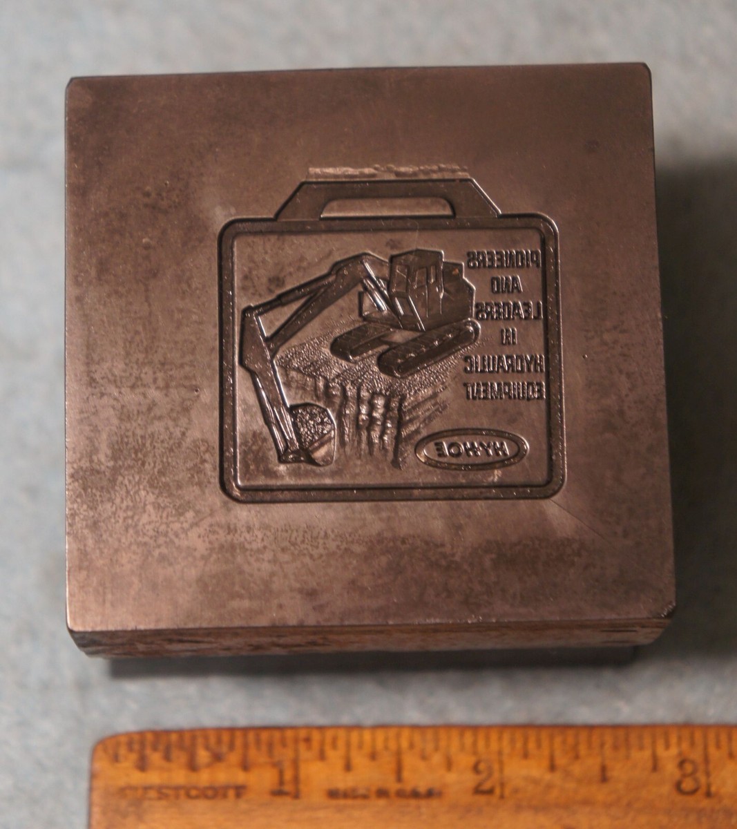 1971 HY HOE Hydraulic Excavator Watch Fob STEEL STAMPING DIE