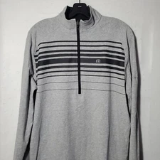 Travis Mathew Shirt Mens Medium 1/4 Zip Pullover Shirt Grey Long Sleeve Syngenta