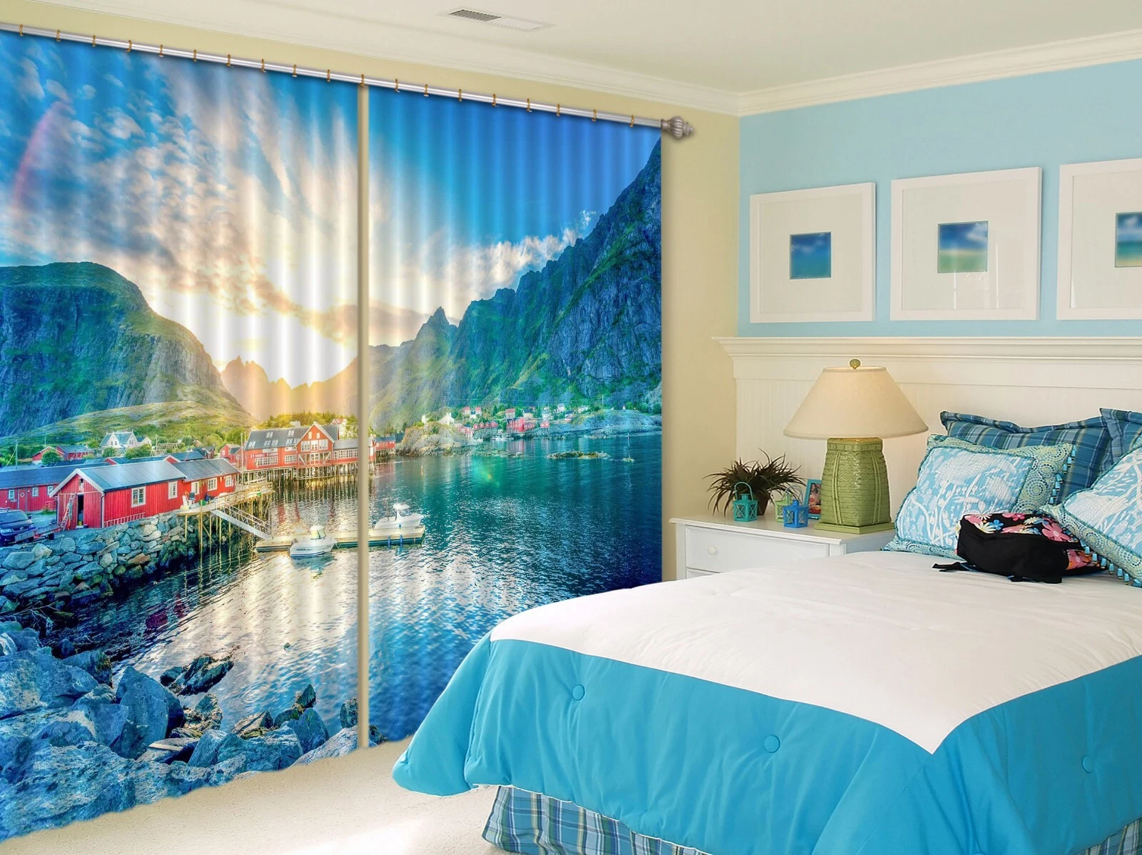 3D Lake Scenery ZHUB1039 Photo Curtain Window Blockout Fabric Amy 2023