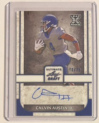 Calvin Austin III 2022 Leaf Ultimate Navy Auto 70/75 Pittsburgh