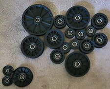 Lot of 18 Rotary Flat Idler and V Pulley Assortment 