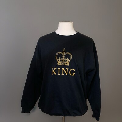 KING Historic Royal Buckingham Palace UK Unisex Black Souvenir Sweatshirt Sz XL