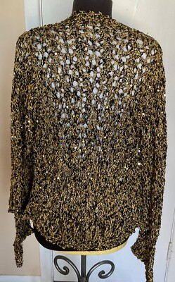 Lucci Yarns Hand KnitCardiganNancyBoccuzziDesignerSample ''Jewel'' Copper  Sequins