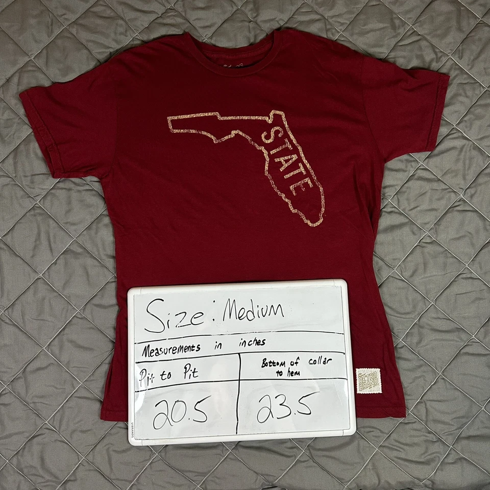 The Original Retro Brand Florida State Seminoles Shirt Mens Medium Red Football - Image 2 of 4