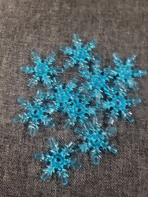 LEGO Snowflakes Translucent Light Blue Clear Snow Flake Lot of 10