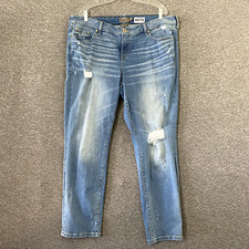 Torrid Women's Plus Size 18R Boyfriend Straight Vintage Stretch Blue Denim Jeans