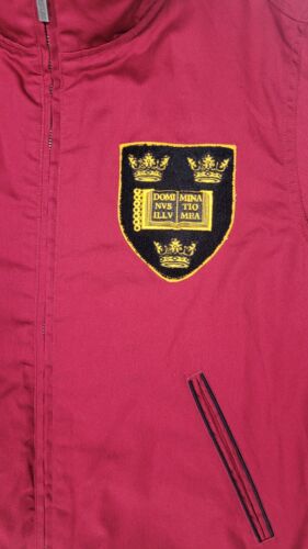 Vtg Stall & Dean Men Medium Burgundy Oxford Bomber Jacket Collegiate Academia - Picture 3 of 7